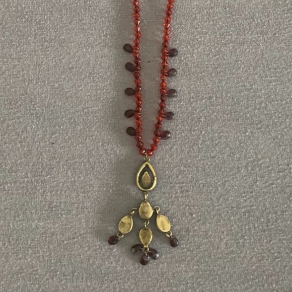 2/$25 Red/Gold Beaded Necklace and Earring set - Picture 7 of 10